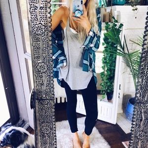 Me To We Pastel Grey Gypsy Tank Top a170